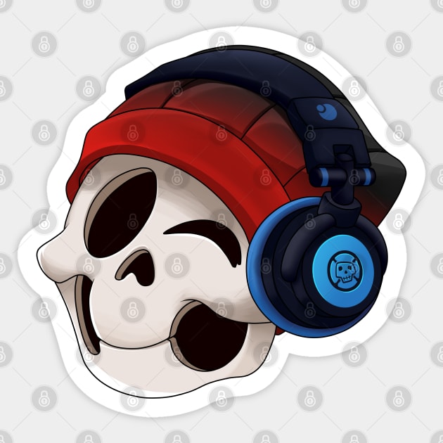 Winky Skull Sticker by doodrun